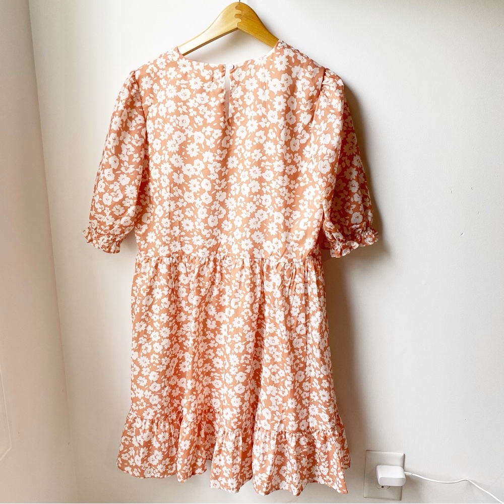 Shop Stevie Floral Mini Dress - Peach and White - Picture 5 of 6
